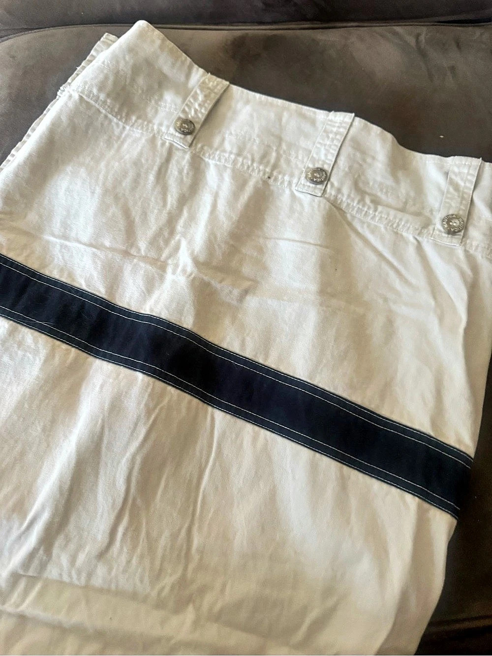 4 Nautica curtain panels 42x82 each panel blue & cream